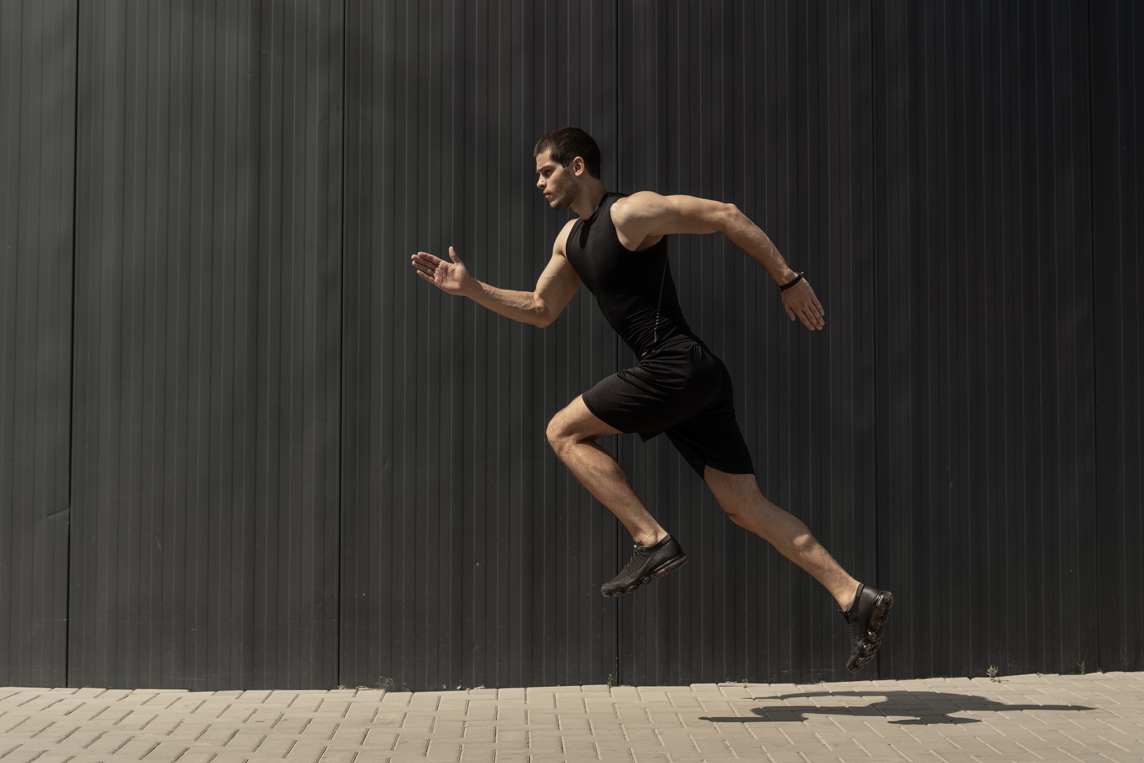 Athlete running background