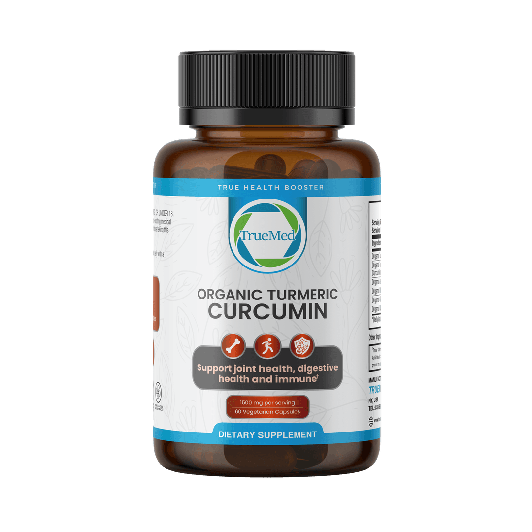 TrueMed Organic Turmeric Curcumin – 60 Vegetarian Capsules, 1500 mg Per Serving