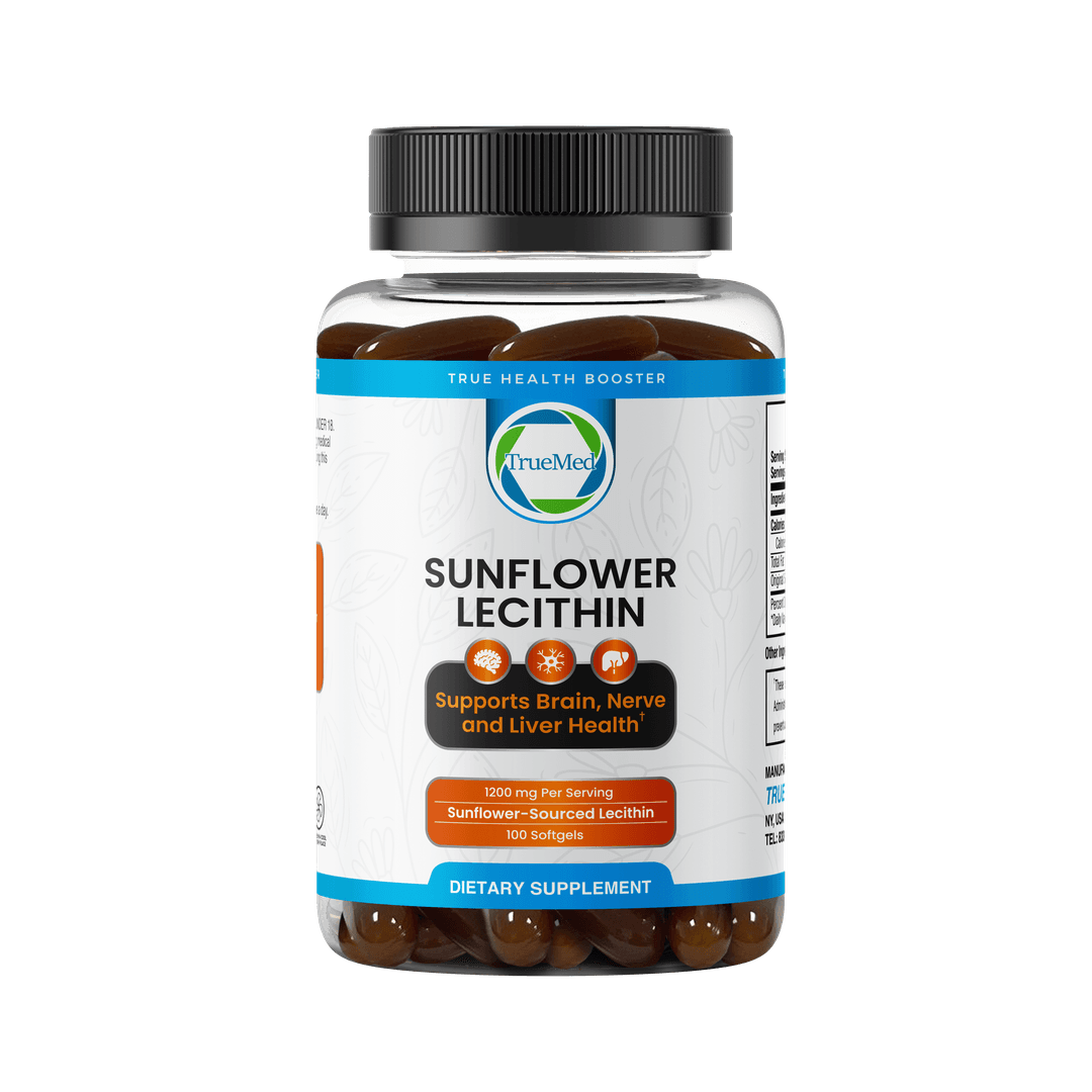 TrueMed Sunflower Lecithin – 100 Softgels, 1200 mg Per Serving