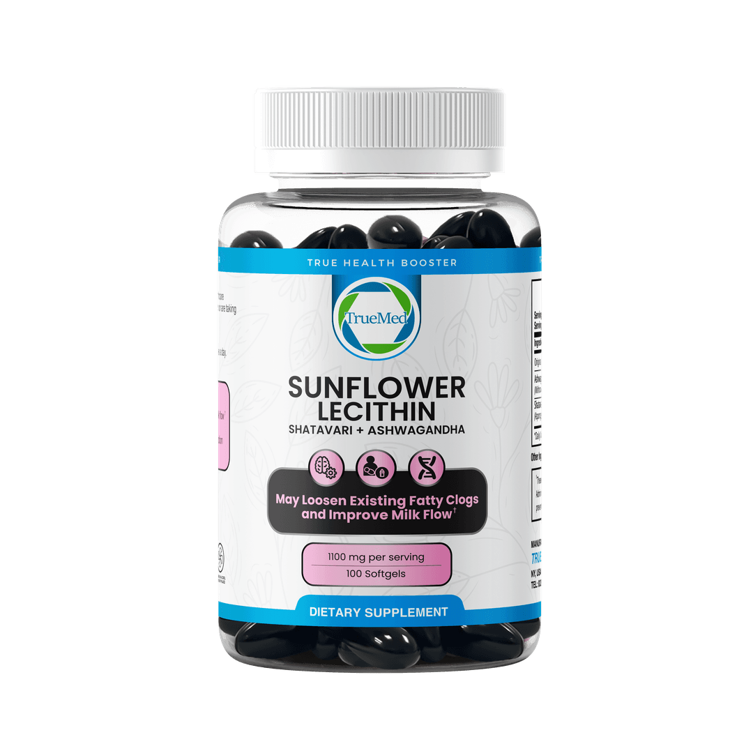 TrueMed Sunflower Lecithin with Shatavari & Ashwagandha – 100 Softgels, 1100 mg Per Serving