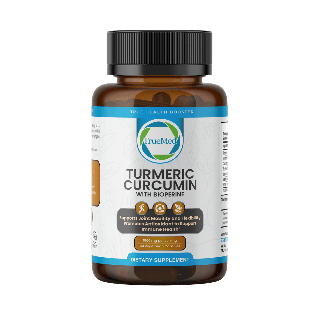 TrueMed Turmeric Curcumin with BioPerine® – 60 Vegetarian Capsules, 1500 mg Per Serving