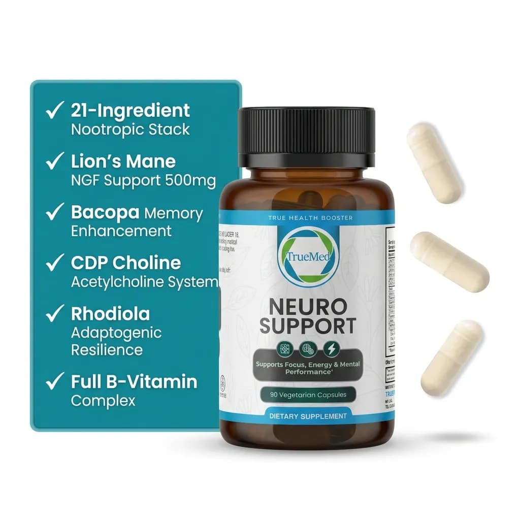 TrueMed Neuro Support – 90 Vegetarian Capsules, 30-Day Supply