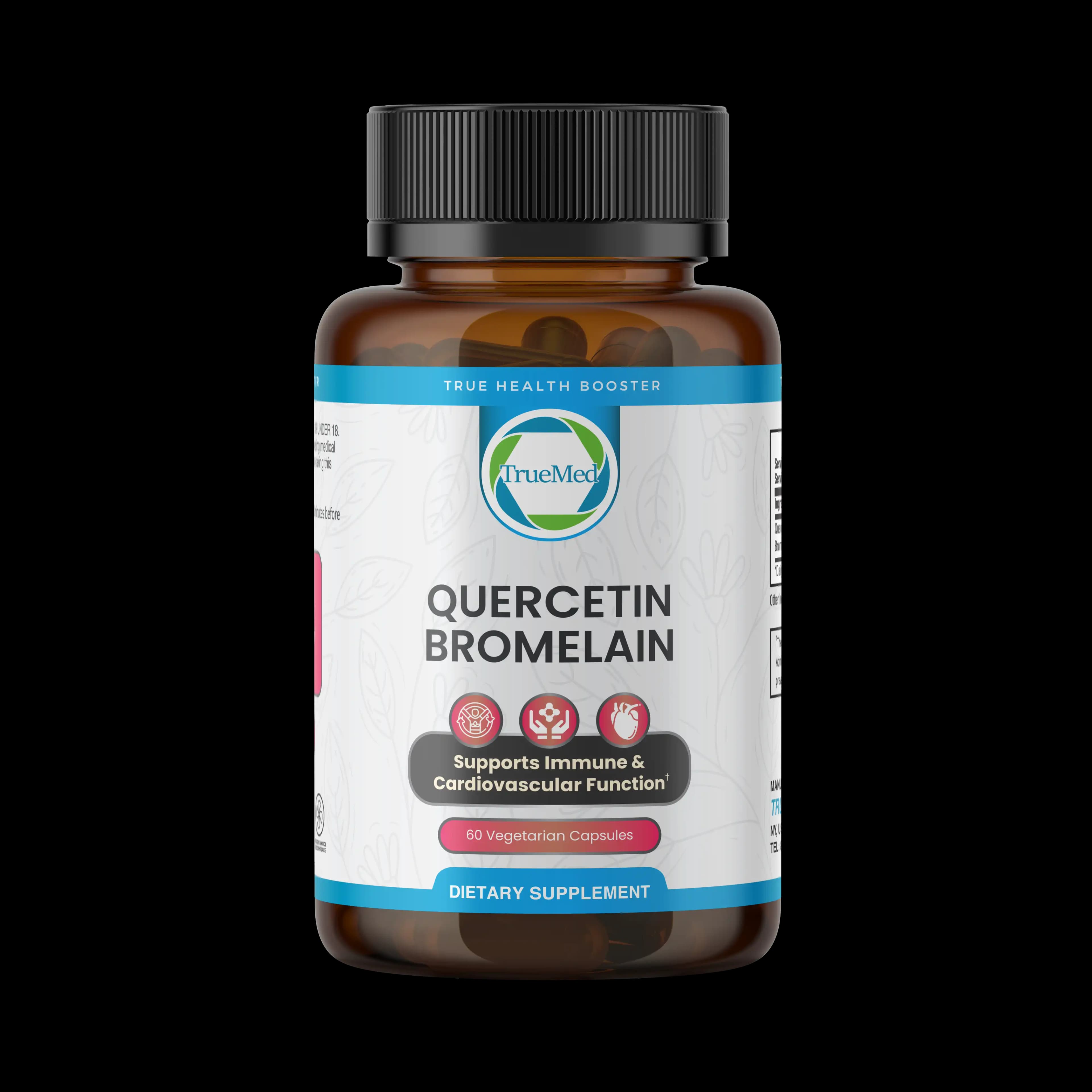 TrueMed Quercetin Bromelain – 60 Vegetarian Capsules, 30-Day Supply