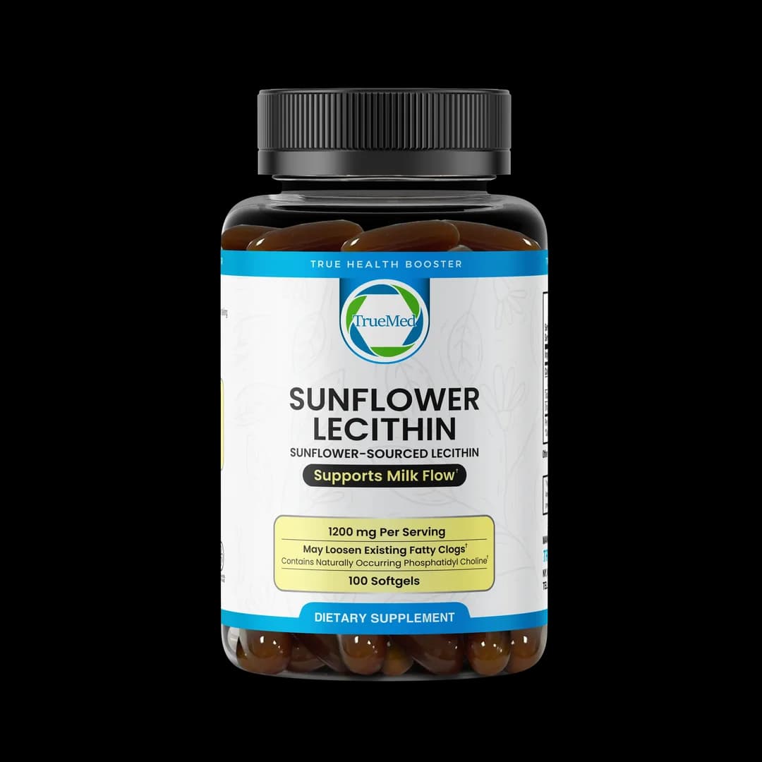 TrueMed Sunflower Lecithin Mother’s Milkflow Support – 100 Softgels, 1200 mg Per Serving